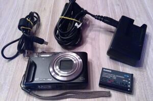 Casio Digital Camera Exilim EX-H5 12.1MP Black Tested Full Working Set w/case